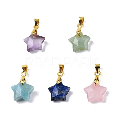 Faceted Natural Mixed Gemstone Charms G-N326-142-M-1