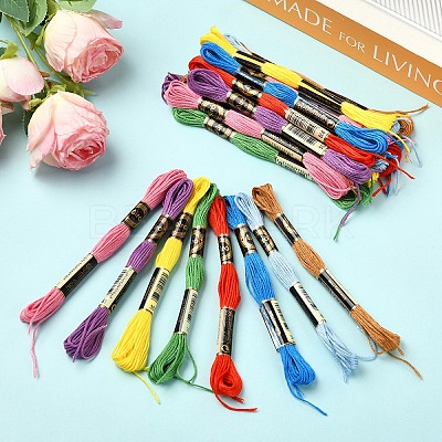 6Bundles Polyester Embroidery Floss OCOR-YW0001-25G-1
