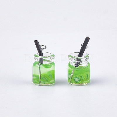 Glass Bottle Pendants X-GLAA-S181-04D-1