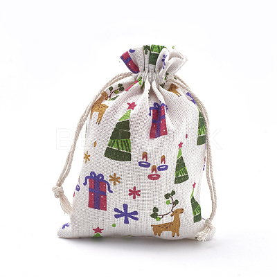 Polycotton(Polyester Cotton) Packing Pouches Drawstring Bags ABAG-S003-02E-1