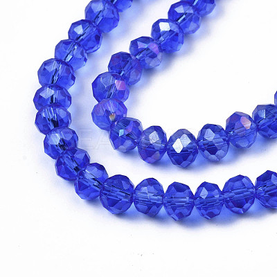 Electroplate Glass Beads Strands EGLA-A034-T6mm-B27-1