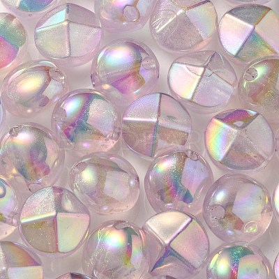 UV Plating Luminous Transparent Acrylic Beads OACR-P010-05C-1