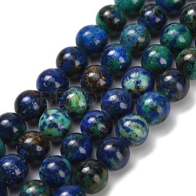 Natural Azurite Beads Strands G-Z110-C02-6mm-1