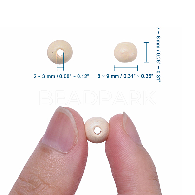 Natural Wood Beads WOOD-Q017-8mm-06-LF-1