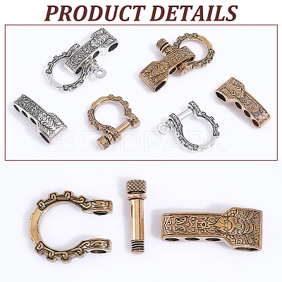 8 Sets 2 Colors Adjustable Alloy Screw Pin Shackle FIND-UN0003-72-1
