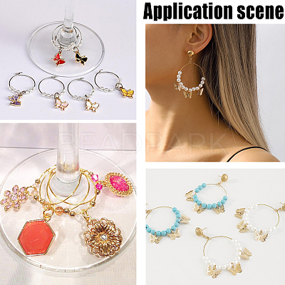 100Pcs 2 Colors 316 Surgical Stainless Steel Wine Glass Charms Rings STAS-BBC0005-95C-1