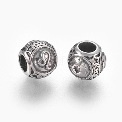 316 Surgical Stainless Steel European Beads STAS-P212-18P-05-1