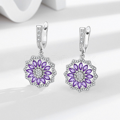 Flower Brass Micro Pave Cubic Zirconia Jewelry Set FS-WG0AAA8-01-1