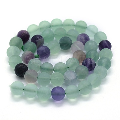 Natural Fluorite Beads Strands G-G763-13-8mm-1