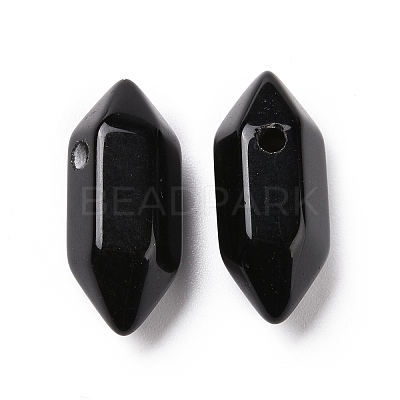 Natural Obsidian Double Terminal Pointed Pendants G-C007-02A-07-1