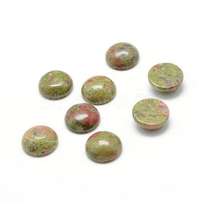 Natural Unakite Gemstone Cabochons G-T020-6mm-18-1