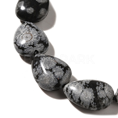 Natural Snowflake Obsidian Beads Strands G-I377-A28-1
