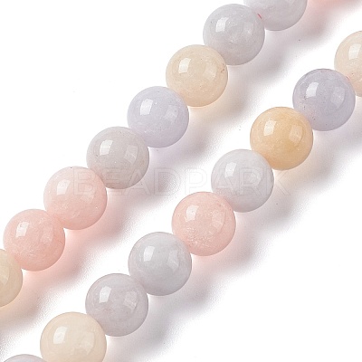 Natural White Jade Imitation Morganite Beads Strands G-I334-04B-1