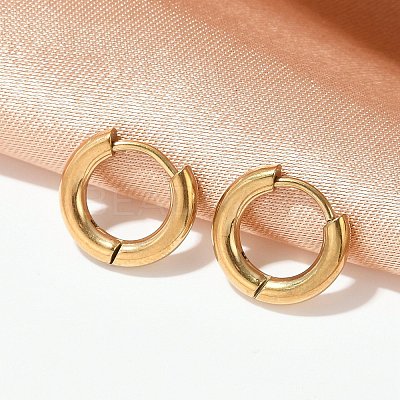 202 Stainless Steel Huggie Hoop Earrings EJEW-F111A-12mm-G-1