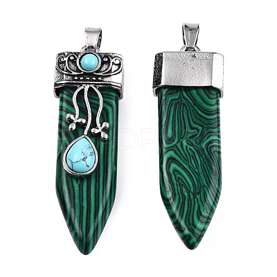 Synthetic Malachite Pendants G-S292-05C-1