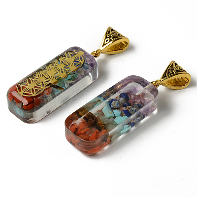 Rectangle Epoxy Resin Big Pendants G-R478-18A-1