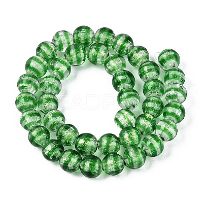 Handmade Foil Glass Beads Strands FOIL-N033-05D-1