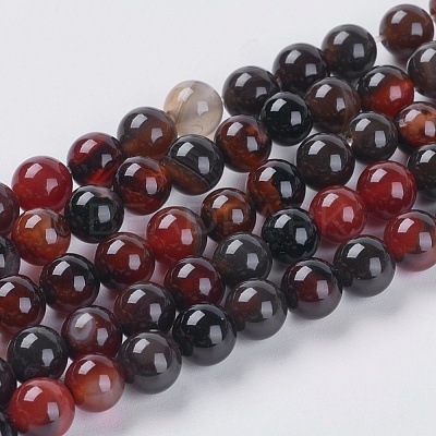 Natural Agate Beads Strands G-G515-6mm-04-1