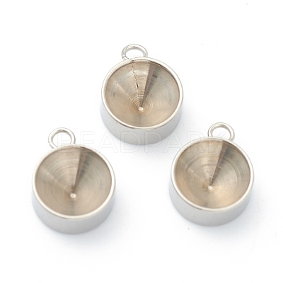 Tarnish Resistant 202 Stainless Steel Pendant Rhinestone Settings STAS-F266-21E-P-1