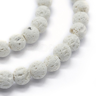 Synthetic Lava Rock Round Beads Strands G-E508-04-6mm-1-1