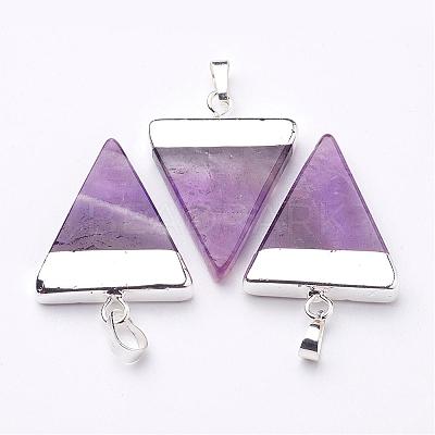 Triangle Shaped Natural Gemstone Pendants G-F0135-02P-1