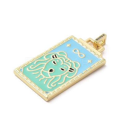 Brass Micro Pave Cubic Zirconia Pendant with Enamel KK-H458-02G-L02-1