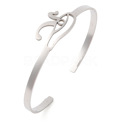201 Stinless Steel God Eye of Horus Cuff Bangles for Women BJEW-P337-01P-1