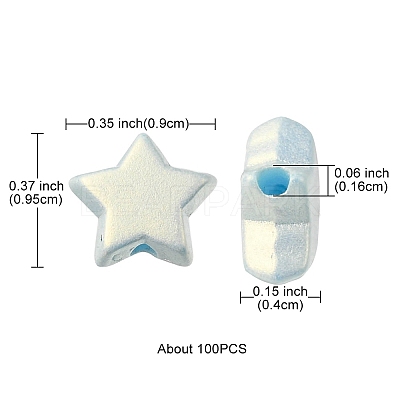 Spray Painted Frosted Opaque Acrylic Beads ACRP-YW0001-07-1