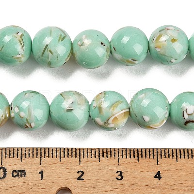 Assembled Synthetic Stone and Trochus Shell Beads Strands G-B128-08D-02-1