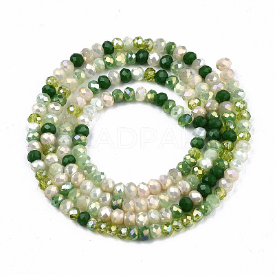 Electroplate Mixed Color Glass Beads Strands X-GLAA-T006-07-B02-1