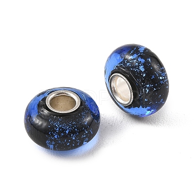 Lampwork & Brass Core European Beads LAMP-P019-01P-19-1