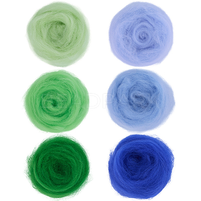 18Pcs 6 Colors DIY Wool Roving DIY-SP0005-80B-1