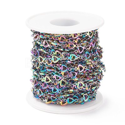 Rainbow Color 304 Stainless Steel Link Chains STAS-P219-08M-1