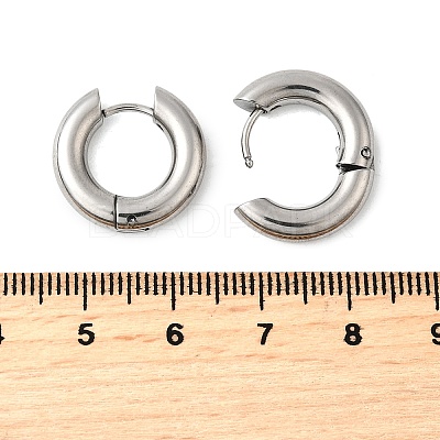 Tarnish Resistant 202 Stainless Steel Huggie Hoop Earrings EJEW-O087-08L-P-1