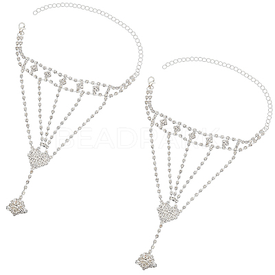 2Pcs Crystal Rhinestone Tennis Ring Bracelet BJEW-CN0001-17A-1