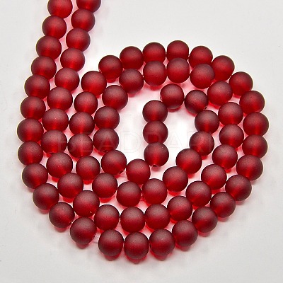 Baking Paint Transparent Glass Bead Strands GLAA-S031-4mm-14-1