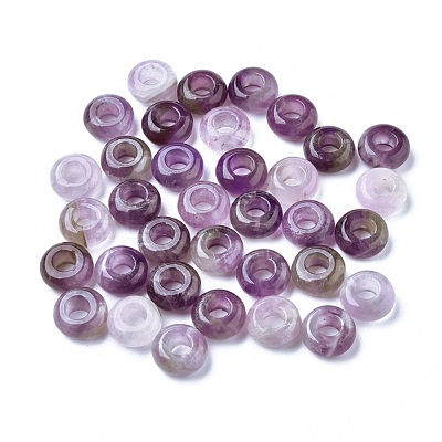 Natural Amethyst European Beads G-G740-12x6mm-13-1