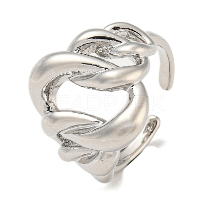 Brass Open Cuff Rings RJEW-B052-12P-1