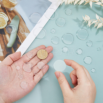 200Pcs 8 Styles Transparent Glass Cabochons GLAA-FH0001-88-1