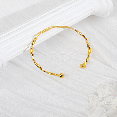 1Pc Alloy Open Cuff Bangles BJEW-LP0004-09G-1