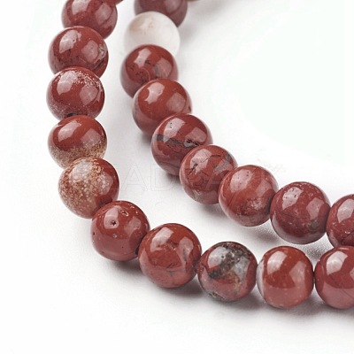 Natural Red Jasper Beads Strands X-G-F348-02-6mm-1