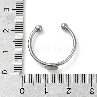 Non-Tarnish Adjustable 304 Stainless Steel Finger Rings Components X-STAS-K278-04A-P-1