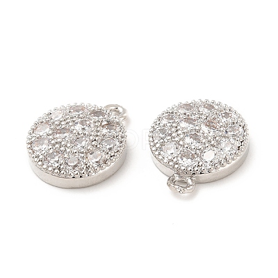 Brass Micro Pave Cubic Zirconia Charms KK-E071-12P-1