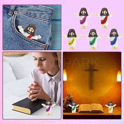 30Pcs 5 Colors Easter PVC Plastic Jesus Display Decoration DJEW-YW0001-10-1