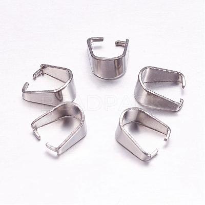 Tarnish Resistant 201 Stainless Steel Snap on Bails STAS-F117-16P-5x10-1