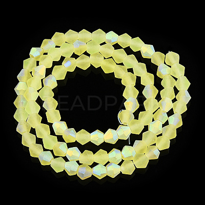Imitate Austrian Crystal Bicone Frosted Glass Beads Strands EGLA-A039-T4mm-MB21-1