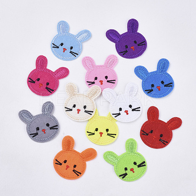 Bunny Computerized Embroidery Cloth Iron On/Sew On Patches AJEW-S076-021-1