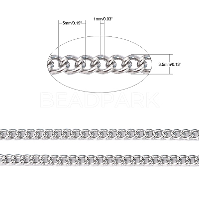 Tarnish Resistant 304 Stainless Steel Curb Chains CHS-R008-01-1