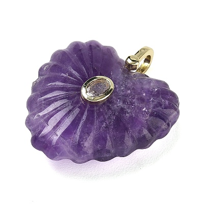Natural Amethyst Carved Pendants G-C276-01G-13-1