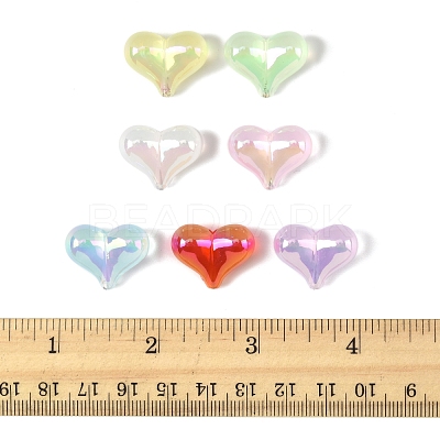 40Pcs UV Plating Rainbow Iridescent Transparent Acrylic Beads MACR-FS0002-19-1